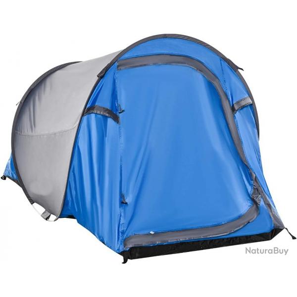 TOP ENCHERE - Tente de camping 220 x 108 x 110 cm - Bleu et gris - LIVRAISON GRATUITE ET RAPIDE