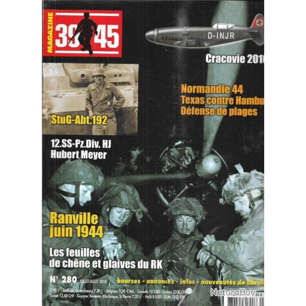 39-45 Magazine 280 12 ss pz-div hj hubert meyer, ranville juin 1944 , soe, obstacles anti-dbarqueme