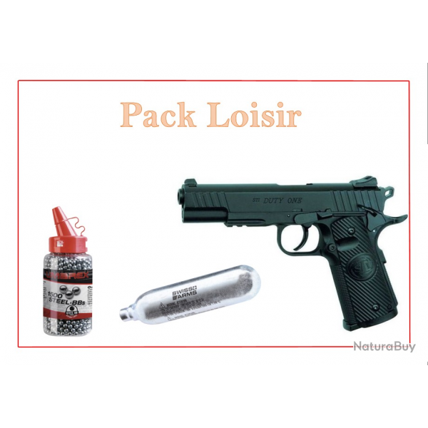 Pistolet CO2 STI DUTY ONE + 1500 Plombs Ronds + 5 capsules CO2 "Pack Loisir"