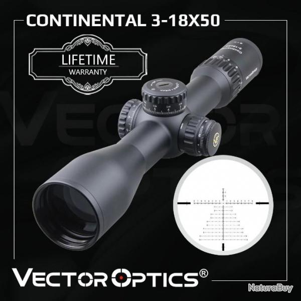 Vector Optics Continental 3-18x50 HD FFP PAIEMENT EN PLUSIEURS FOIS LIVRAISON GRATUITE !