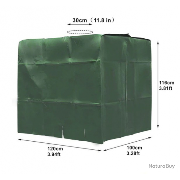 Housse de protection cuve 1000L couleur verte - LIVRAISON OFFERTE