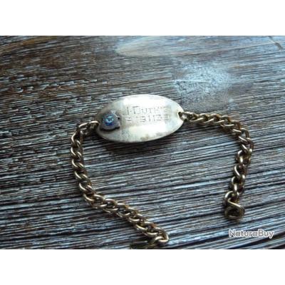 Gourmette En Argent Militaire - Bracelet Chaîne Homme Ou Femme - Occasion Portée