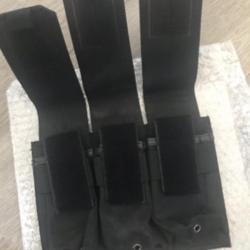 Porte chargeurs grande capacité noire pour gilet ou ceinture tactique