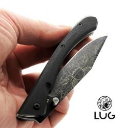 Couteau C63 DIEU LUG BLACK TITANIUM manche G10 Noir, liner-lock, couteau LUG