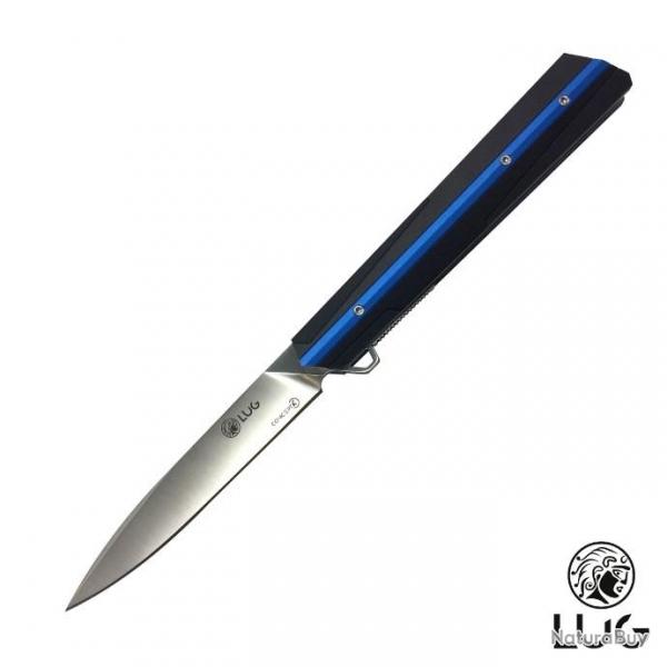 Couteau Concept K manche 13cm noir / bleu Alpine lame brosse