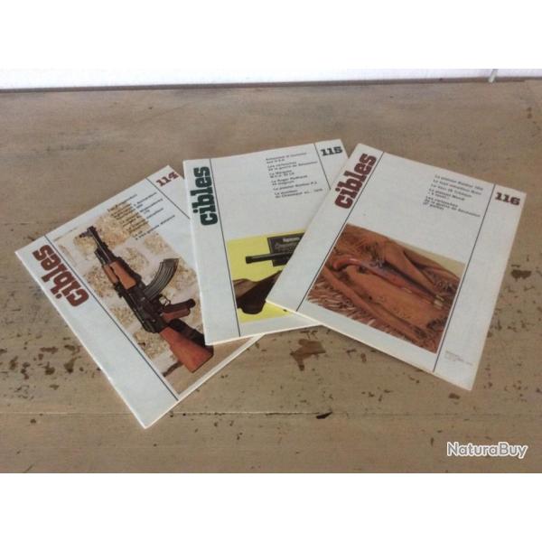 lot 3 revues cibles (n 114 - 115 -116) - Kalashnikov / Walther / munitions - (07  09/1979)