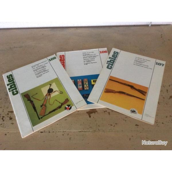 lot 3 revues cibles (n 105 - 106 -107) - Dragoon 44  / S&W 13-2 / Remington 40 (10  12 - 1978)