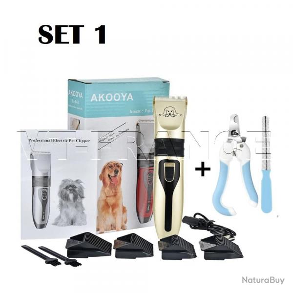 Tondeuse Pro Rechargeable pour Chiens Silencieuse, Modele: SET 1