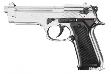 Pistolet 9 mm PAK à blanc Chiappa 92 nickelé sur notre armurerie en ligne