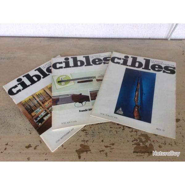 lot 3 revues cibles (n 58 - 59 -60) -M16 / cartouches Lebel.....(07  09/1974)