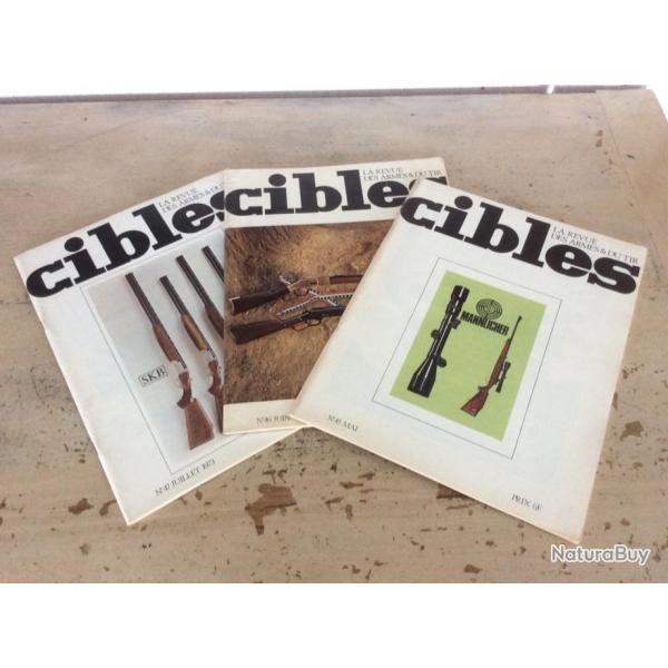lot 3 revues cibles (n 45 - 46 -47) -cartouches GRAS - Beretta 20....(05  07/1973)