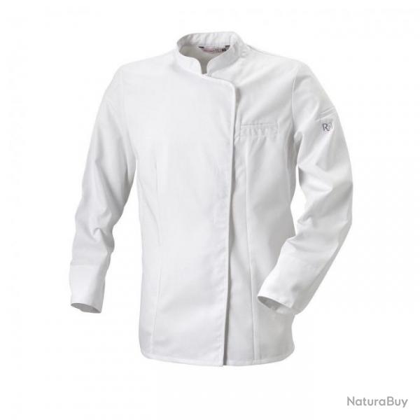 Veste de cuisine bicolore pour femme manches courtes ou longues Robur EXPRESSION MC/ML Blanc Manches