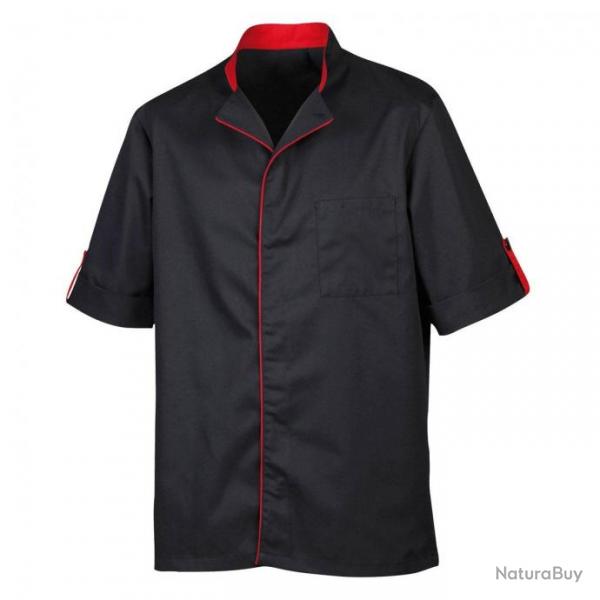 Veste de cuisine mixte bicolore manches courtes ou longues Robur BOKO MC/ML Noir 1 / XS Manches cour