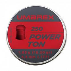 Boite de 250 plombs POWER TON - Plomb tête ronde 4.5mm (.177) - 1.05g