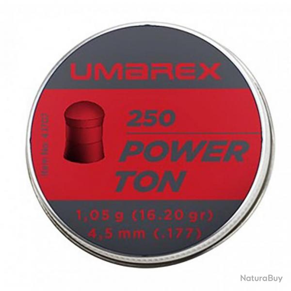 Boite de 250 plombs POWER TON - Plomb tte ronde 4.5mm (.177) - 1.05g