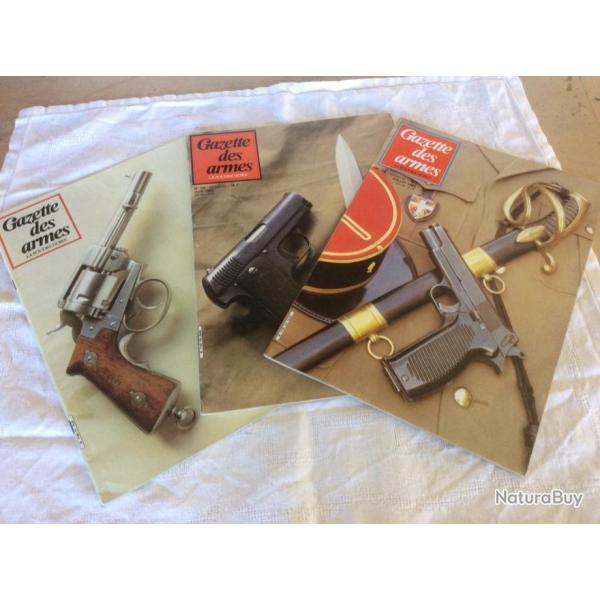 lot 3 revues Gazette des armes - 117-118-119- revolvers de marine / mousqueton 1829...(05  07/1983)