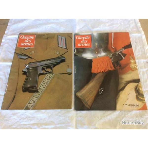 lot 2 revues Gazette des armes - 123 & 124 - mousqueton 1892 / fusil M14... (11&12/1983)