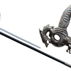 Canne épée de marche  dragon chinois royal