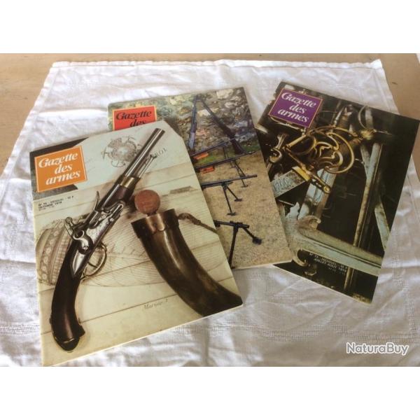 lot 3 revues Gazette des armes - 73-74-75- pistolet de bord / armes des Samouras...(07  10/1979)