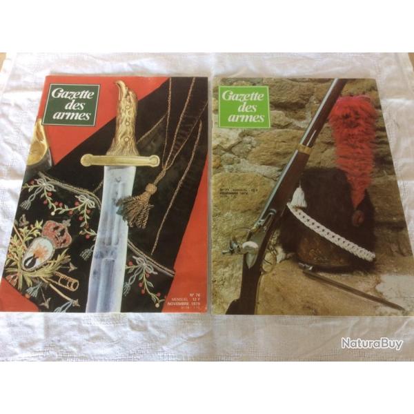 lot 2 revues Gazette des armes - 76 & 77 - le fusil de la Garde Impriale.... (11 & 12/1979)