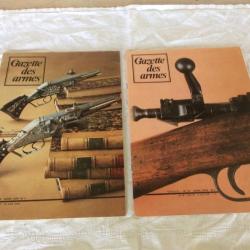 lot 2 revues Gazette des armes - 36 & 37 - système Gastinne-Renette... (3 & 4/1976)