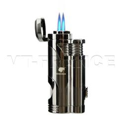 Briquet Chalumeau Cigare Cohiba 2 Torche, Couleur: Gris