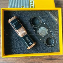 Kit COHIBA Briquet Coupe Cigare, Couleur: Noir / Or