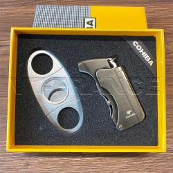 Kit COHIBA Briquet Coupe Cigare, Couleur: Gris