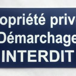 Plaque adhésive "Propriété privée Démarchage INTERDIT" format 48 x 100 mm
