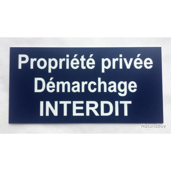 Plaque adhsive "Proprit prive Dmarchage INTERDIT" format 48 x 100 mm