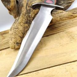 Couteau de Chasse Manche en Givre avec Brise verre Etui en Nylon F15167FW07N