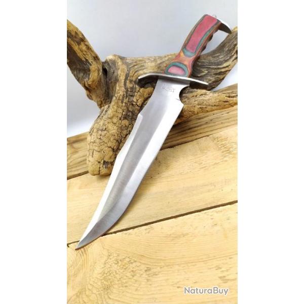 Couteau de Chasse Manche en Givre avec Brise verre Etui en Nylon F15167FW071N