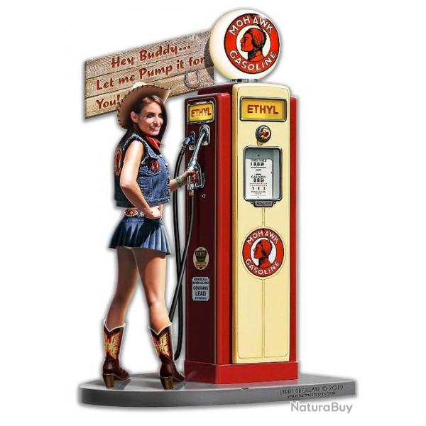 Enseigne plaque vintage 3D / pin up mohawk gasoline