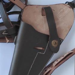 Holster de poitrine pour Colt45 US cuir marron foncé  - gaucher REPRODUCTION de haute qualité.