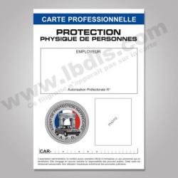 Carte PRO PROTECTION avec n° d'identification