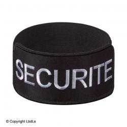 Brassard EXPERT noir brodé SECURITE blanc élas. noir réglable