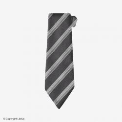 Cravate à élastique noire rayures grises