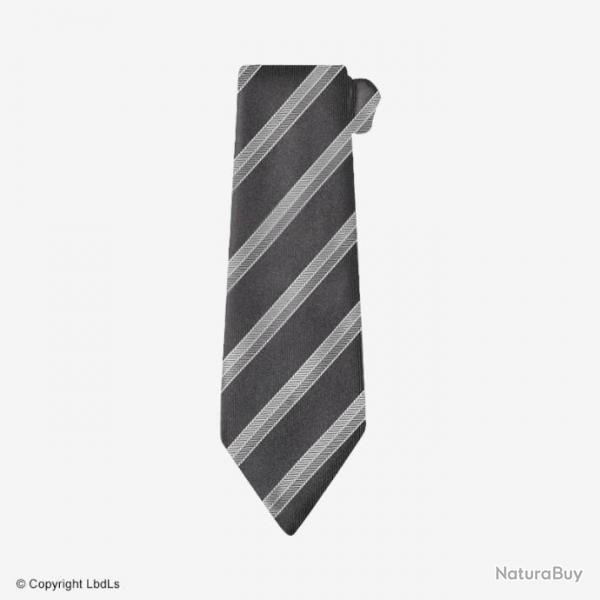 Cravate  lastique noire rayures grises