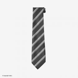 Cravate à crochet noire rayures grises