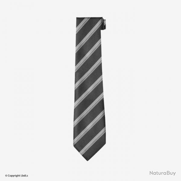 Cravate  crochet noire rayures grises