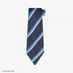Cravate à crochets marine rayures bleues