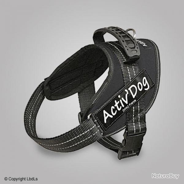 Harnais nylon Activ'Dog Pro luxe noir