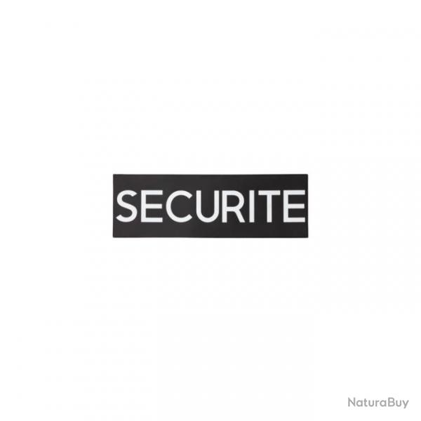 Patch PVC SECURITE noir lettres blanches 12 x 4 cm