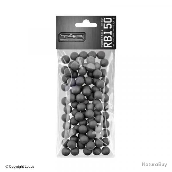 Sachet de 100 billes caoutchouc/mtal pour T4E Cal .50