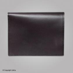 Porte carte et médaille 2 volets cuir noir
