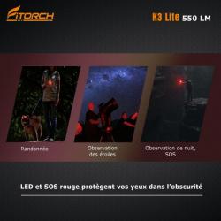 Fitorch K3 Lite noir - 550 LM - 3 LED