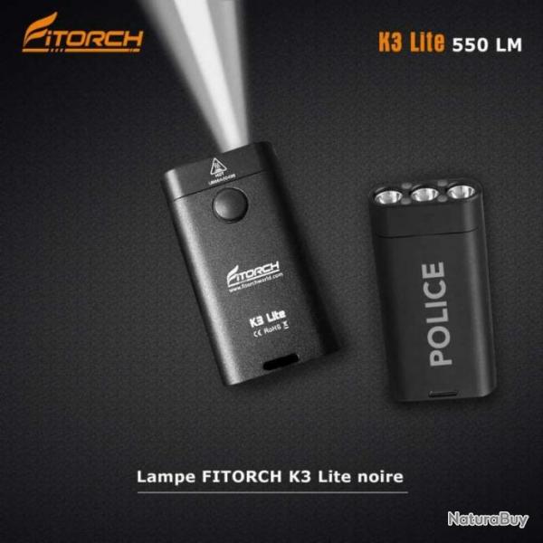 Fitorch K3 Lite noir POLICE - 550 LM - 3 LED