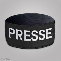 Brassard EXPERT noir PRESSE blanc élastique noir réglable