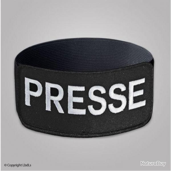 Brassard EXPERT noir PRESSE blanc lastique noir rglable