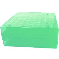 1 boîte en polypropylène 81 places pour stocker des dosettes - Vert